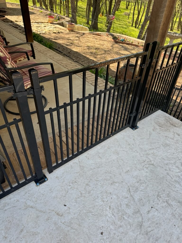 Iron Porch Railing & Gate completed by Affordable Fencing in Decatur, TX