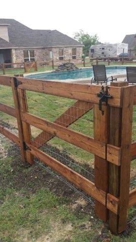 Wood & Wire Cross-Buck Gate completed by Affordable Fencing in Chico, TX